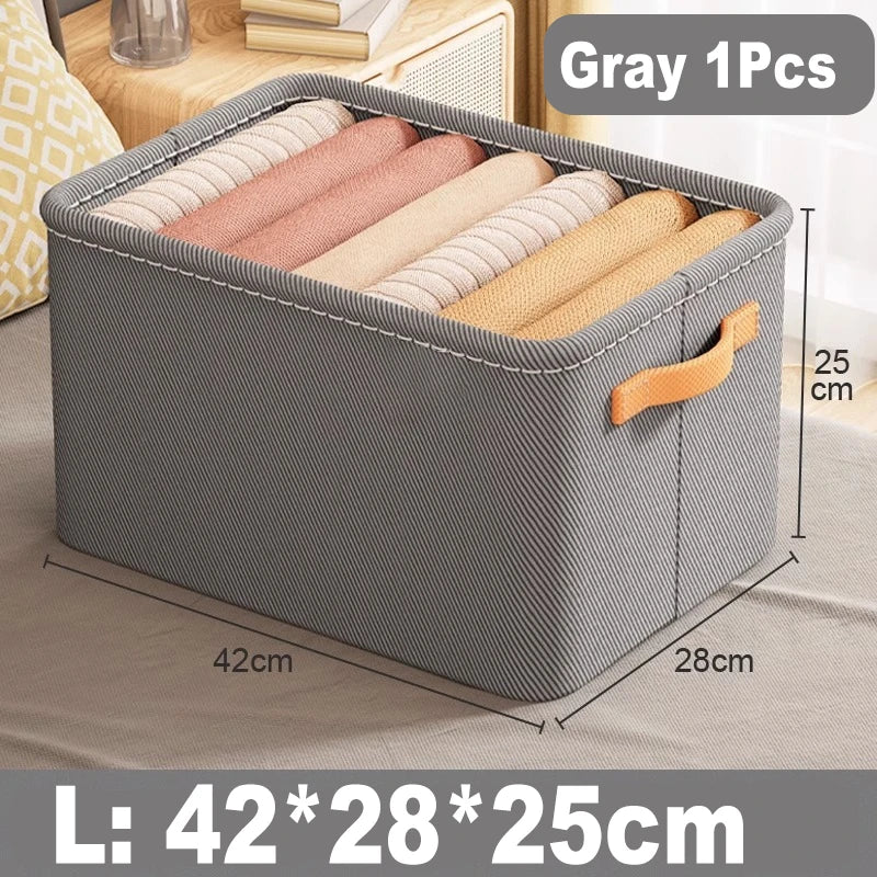 Thickened fabric storage box for clothes and pants, multi-purpose storage basket for dormitories and households,