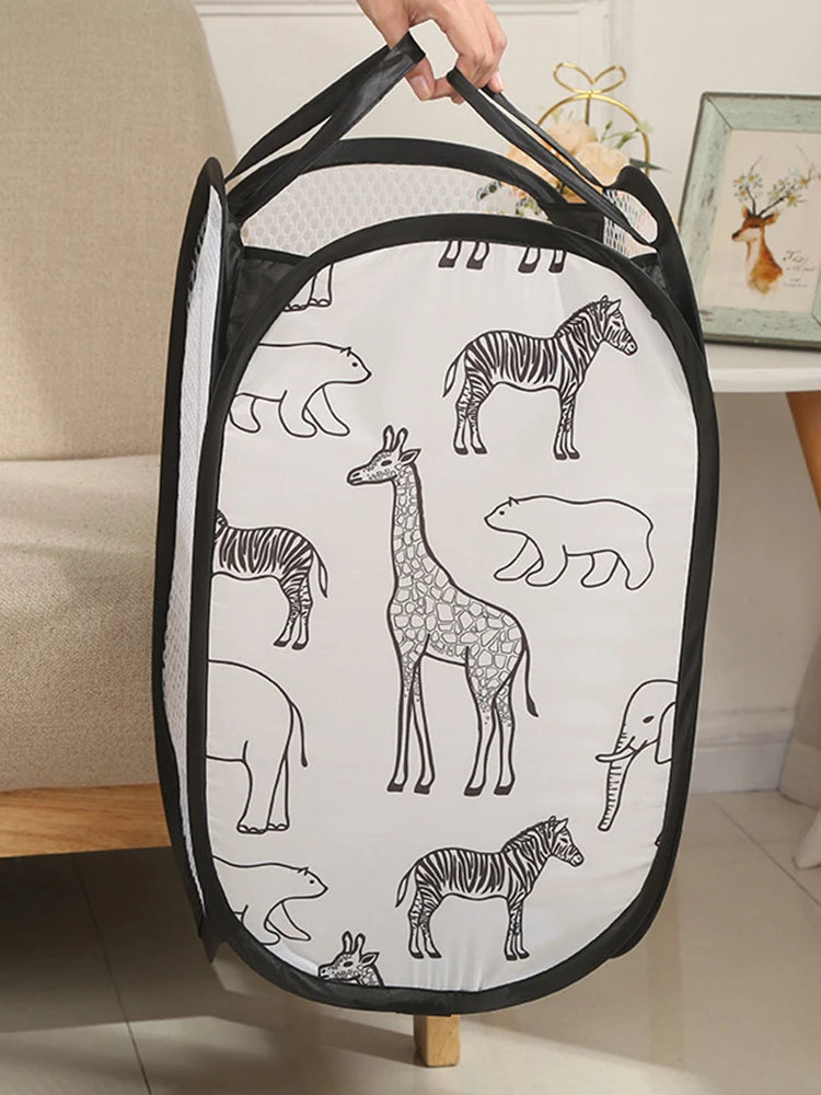 Cartoon Giraffe Laundry Basket Home Dirty Clothes Basket Miscellaneous Sorting and Storage Basket Bathroom Organizer Storage