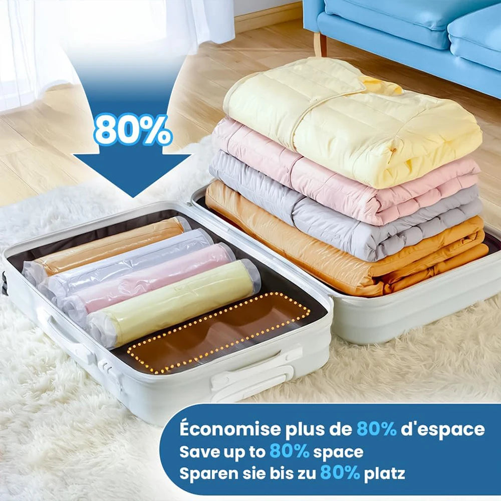 Vacuum Storage Bags With Valve Folding Compressed Space Saving Clothes Storage Big Size For Towel Cloth Blanket