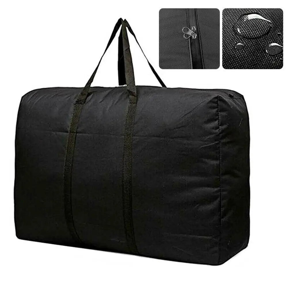 Unisex Large Waterproof Luggage Travel Clothes Storage Bags Zipper Oxford Bag Foldable Portable 80*48*25cm Home Storage Bags