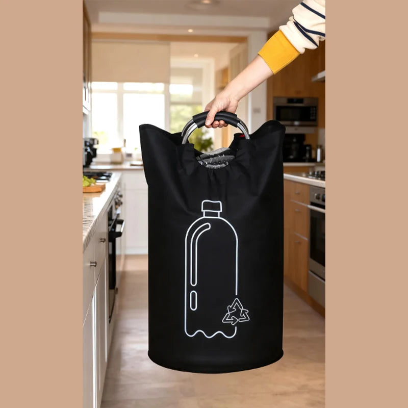 Large-capacity Beverage Bottle Storage Basket Waste Water Bottles Collection Bag Folding Recycling Bucket Dirty Laundry Baskets