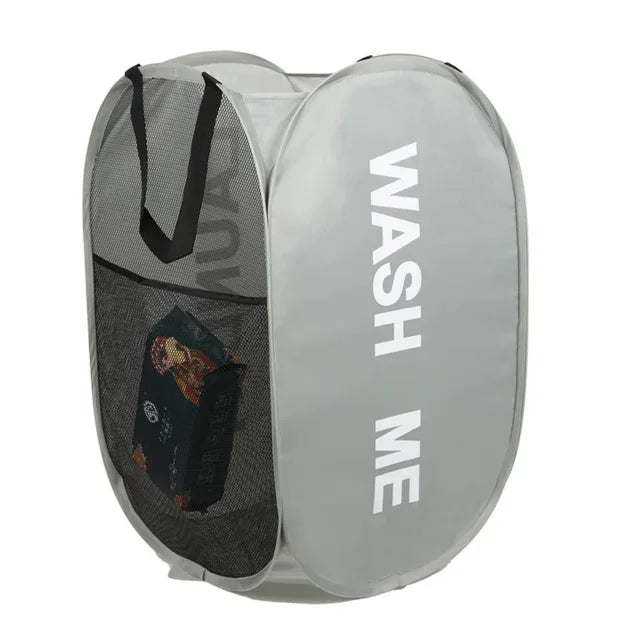 Durable Folding Simple Laundry Basket Largewashable Clothes Toy Storage Organizer Fashionmesh Breathable Bathroom Accessories