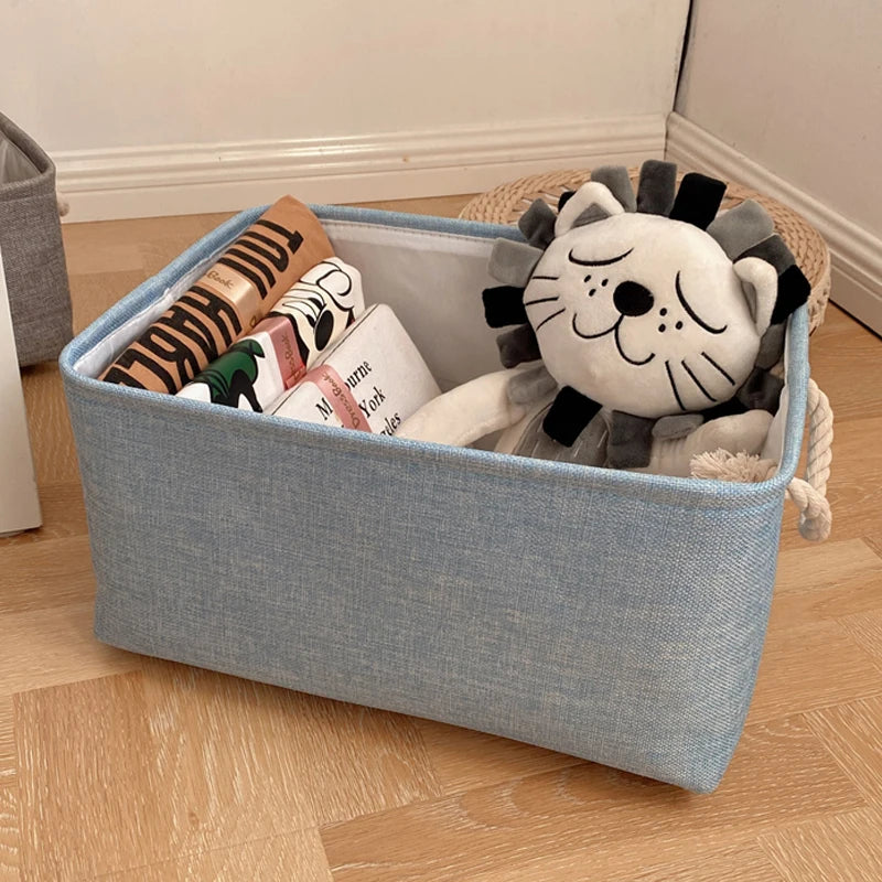 Clothes Storage Basket Home Supplies Sundries Sorting Basket Folding Linen Organizer Box  Desktop Organizer