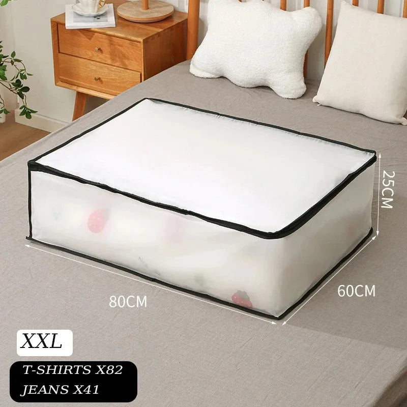 1-2Pcs Underbed Storage Bag Foldable Quilt Bag Wardrobe Clothes Storage Waterproof Dustproof Organizer Large Capacity StorageBag