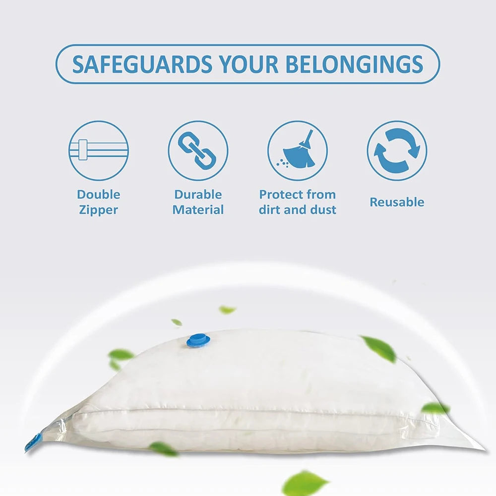 Vacuum Storage Bags With Valve Folding Compressed Space Saving Clothes Storage Big Size For Towel Cloth Blanket