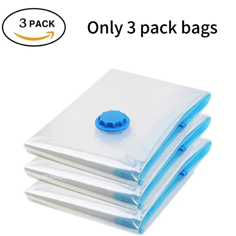3/5PCS Vacuum Storage Bags For Clothes,Bedding,Space Saving Bags Storage Vacuum Seal Packet,Folding Compressed Organizer Bag