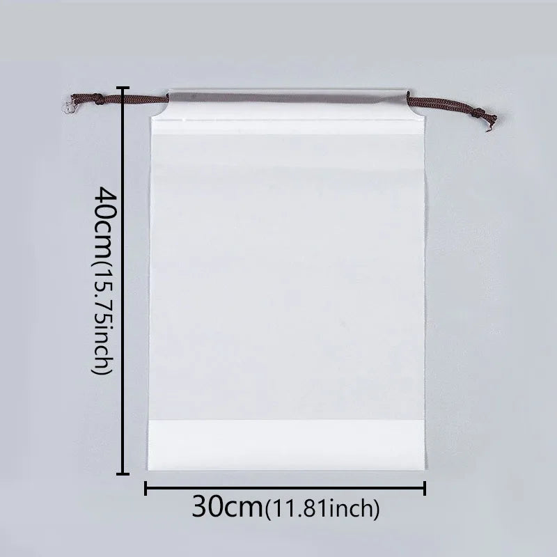 5/10/20pcs Transparent Frosted Drawstring Portable Travel Makeup Pocket Shoes Clothes Dustproof Waterproof Grocery Storage Bag