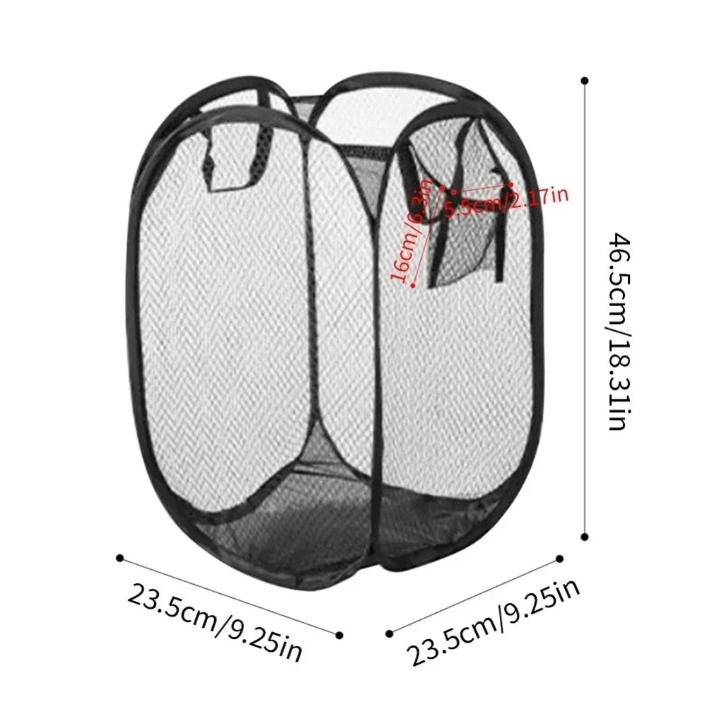 Dirty Clothes Storage Box Portable Mesh Laundry Dorm Travel Laundry Baskets Breathable Collapsible Space-Saving Laundry Hamper
