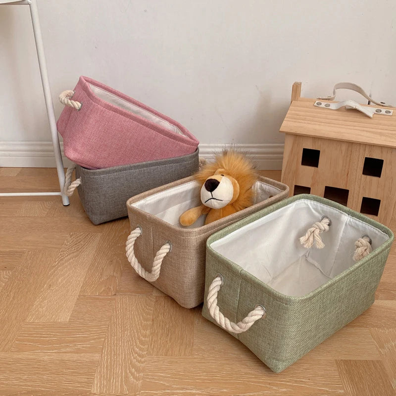 Clothes Storage Basket Home Supplies Sundries Sorting Basket Folding Linen Organizer Box  Desktop Organizer