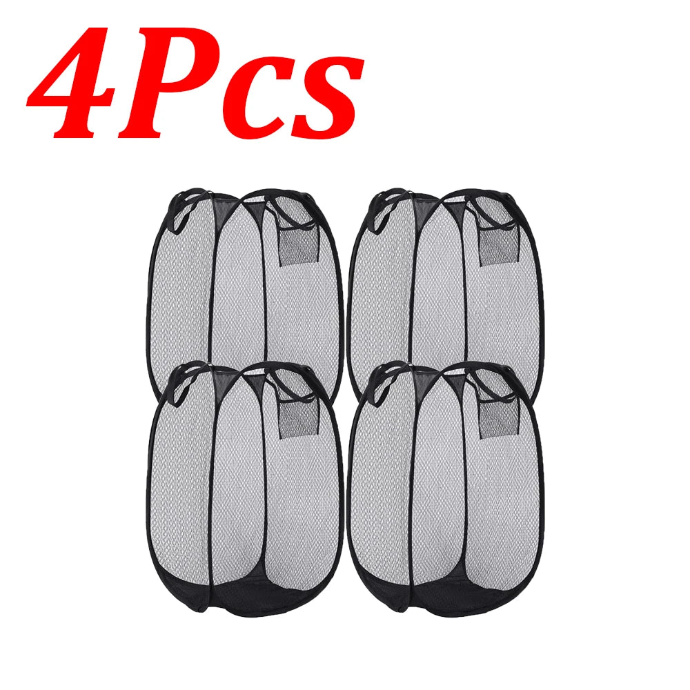 1-10Pcs Folding Laundry Basket Pop Up Hamper Portable Foldable Clothes Baskets Storage Pouch for Dorm, Bathroom & Travel Storage