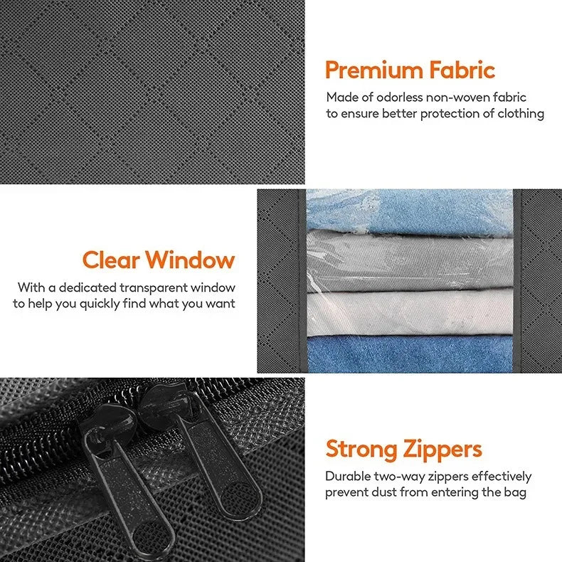 1/3/6pcs Foldable Clothes Storage Bag Large Capacity Blanket Storage Bag Storage Containers for Home Organizing Bedroom Clothing