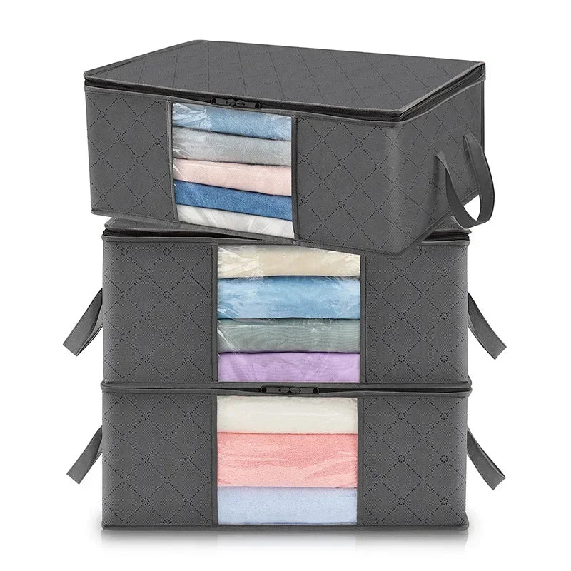 Storage Bag Foldable Large Capacity Clothes  Blanket Storage Bags Storage Containers for Organizing Bedroom Closet Clothing