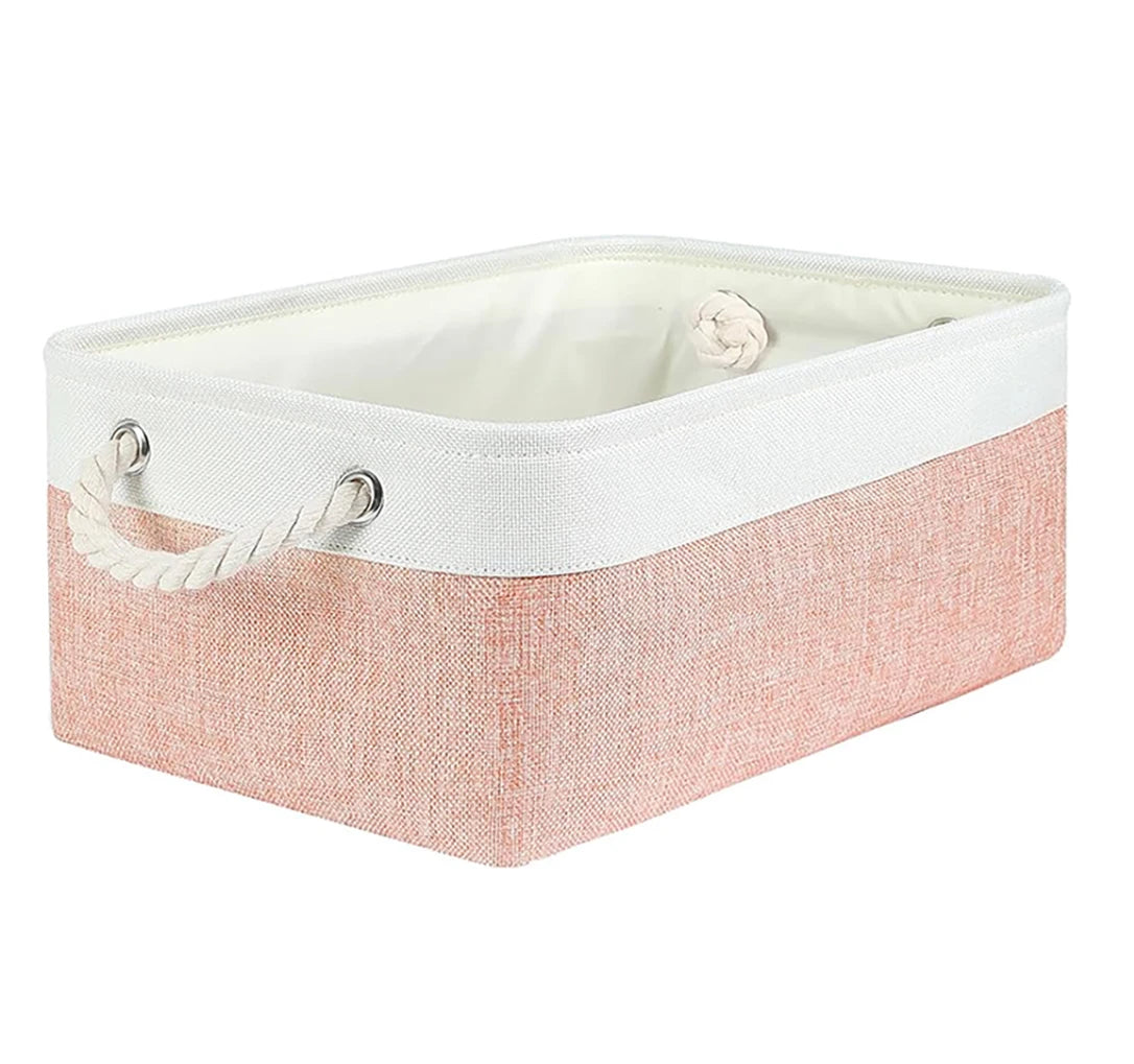 Fabric Storage Basket Foldable Linen Storage Box for Nursery Home Collapsible Canvas Shelf Basket Wardrobe Bedroom Organizers