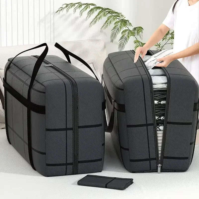 1pc Large-capacity Hand-held Clothes Storage Bag Foldable Dust-proof Non-woven Fabric Packing Bags Bedroom Wardrobe Organizer
