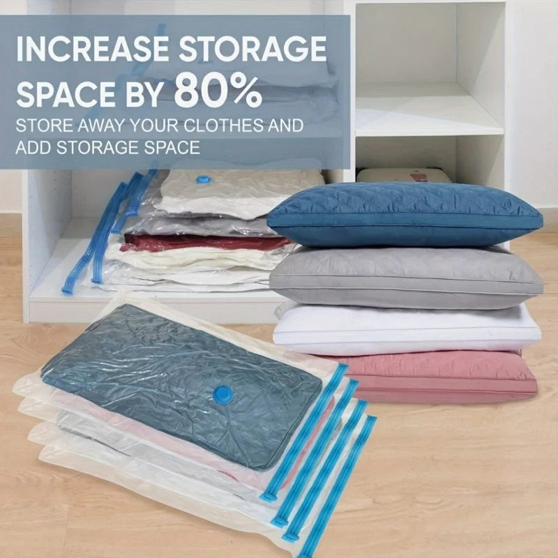 3/5/10PCS Vacuum Storage Bags For Clothes,Bedding,Space Saving Bags Storage Vacuum Seal Packet,Folding Compressed Organizer Bag