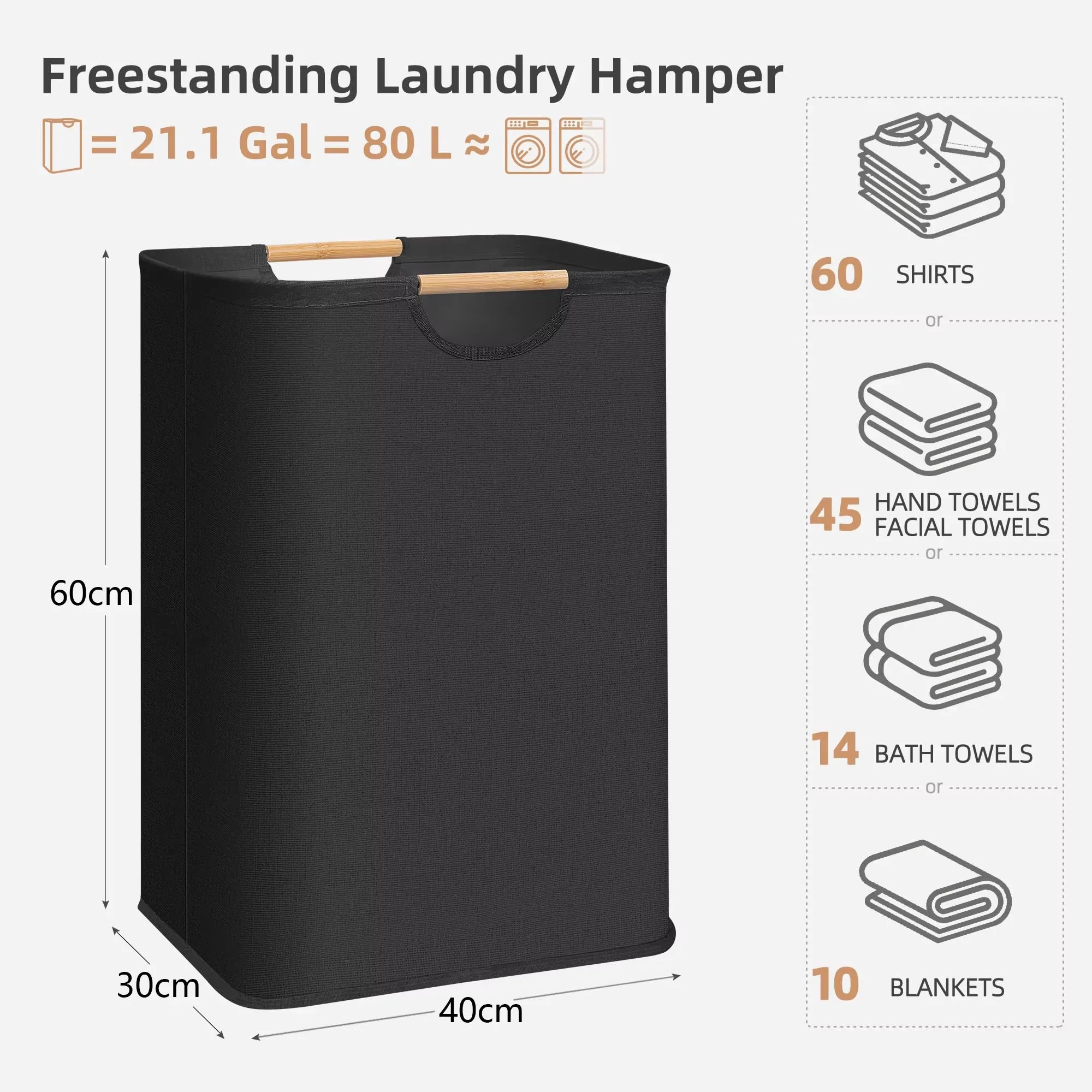 Collapsible Large Waterproof Laundry Dirty Clothes Basket with Dual Handles Versatile Storage Solution for Bedroom Bathroom