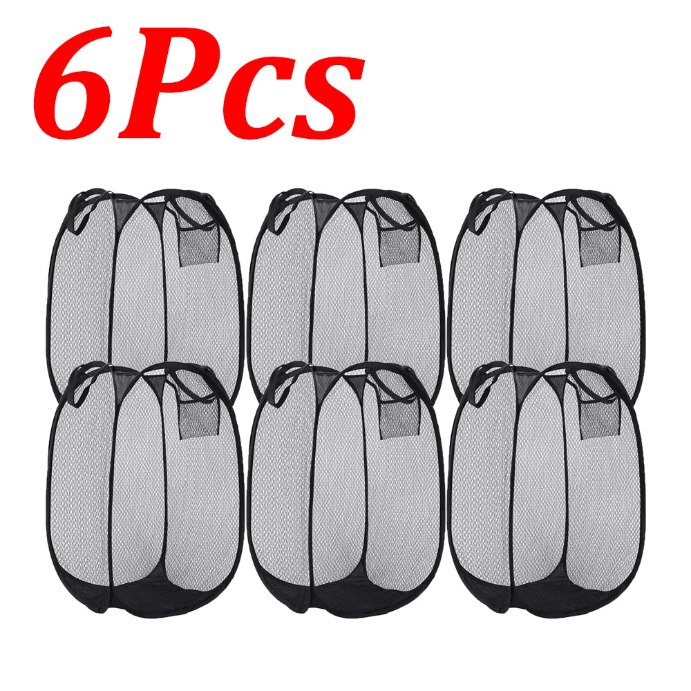 1-10Pcs Folding Laundry Basket Pop Up Hamper Portable Foldable Clothes Baskets Storage Pouch for Dorm, Bathroom & Travel Storage