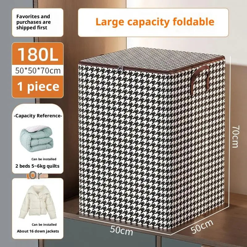 NEW 220L Big Size Clothes Storage Box With Cover Large Laundry Basket Organizer Bag For Baby Foldable