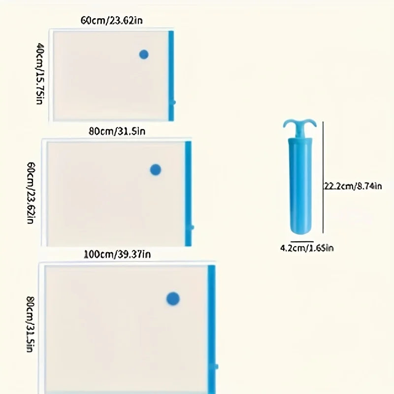 3/5/10PCS Vacuum Storage Bags For Clothes,Bedding,Space Saving Bags Storage Vacuum Seal Packet,Folding Compressed Organizer Bag