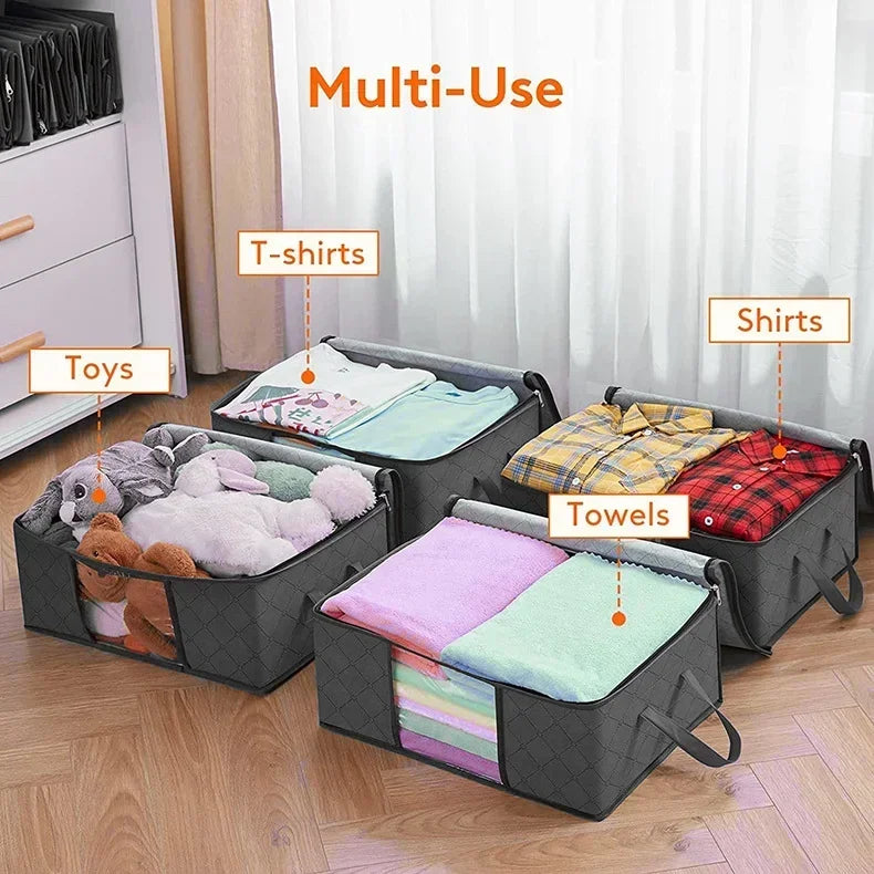 1/3pc Large Capacity Clothes Storage Bag Foldable Blanket Storage Bags Storage Containers for Organizing Bedroom Closet Clothing