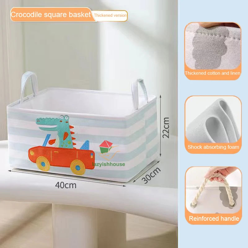 Folding Storage Basket Linen Storage Fabric Wardrobe Office Bedroom Closet Toys Laundry Basket With Handle Storage Organizer new