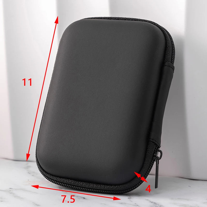 Portable Mini 3C Hard Shell Digital Gadgets Storage Bag Artificial Leather Earphone Charger Case Data Cable U Disk Organizer