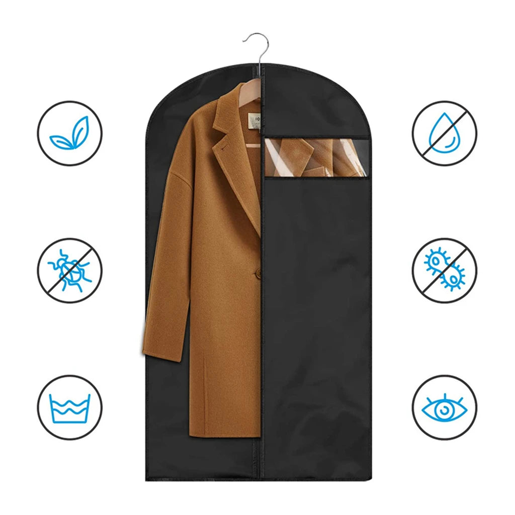 Waterproof Clothes Dust Cover Coat Suit Dress Protector Hanging Garment Bags Home Closet Organizer Dustproof Clothing Covers