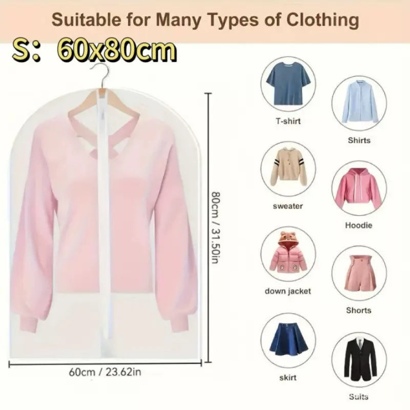 Washable Clothes Hanging Dust Cover Wedding Dress Cover Suit Coat Storage Bag Wardrobe Hanging Clothing Organizers