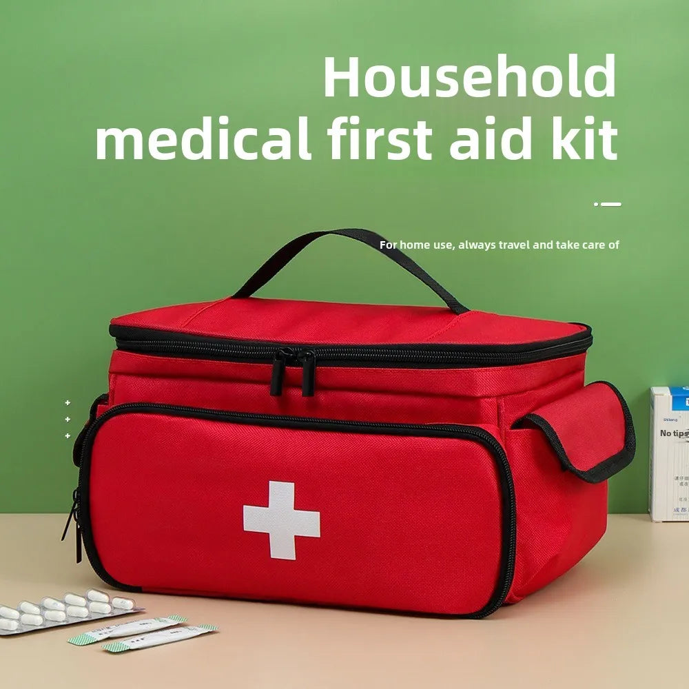 High-Capacity Portable First Aid Kit, Travel Medicine And Medication Storage Bag Oxford Cloth Organizer Box Emergency Survival