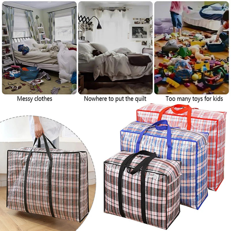 Extra large hand-held folding travel bag thickening large capacity waterproof luggage storage bag, moving packing  woven bag