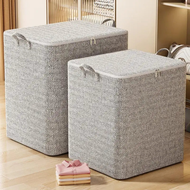 NEW 220L Big Size Clothes Storage Box With Cover Large Laundry Basket Organizer Bag For Baby Foldable
