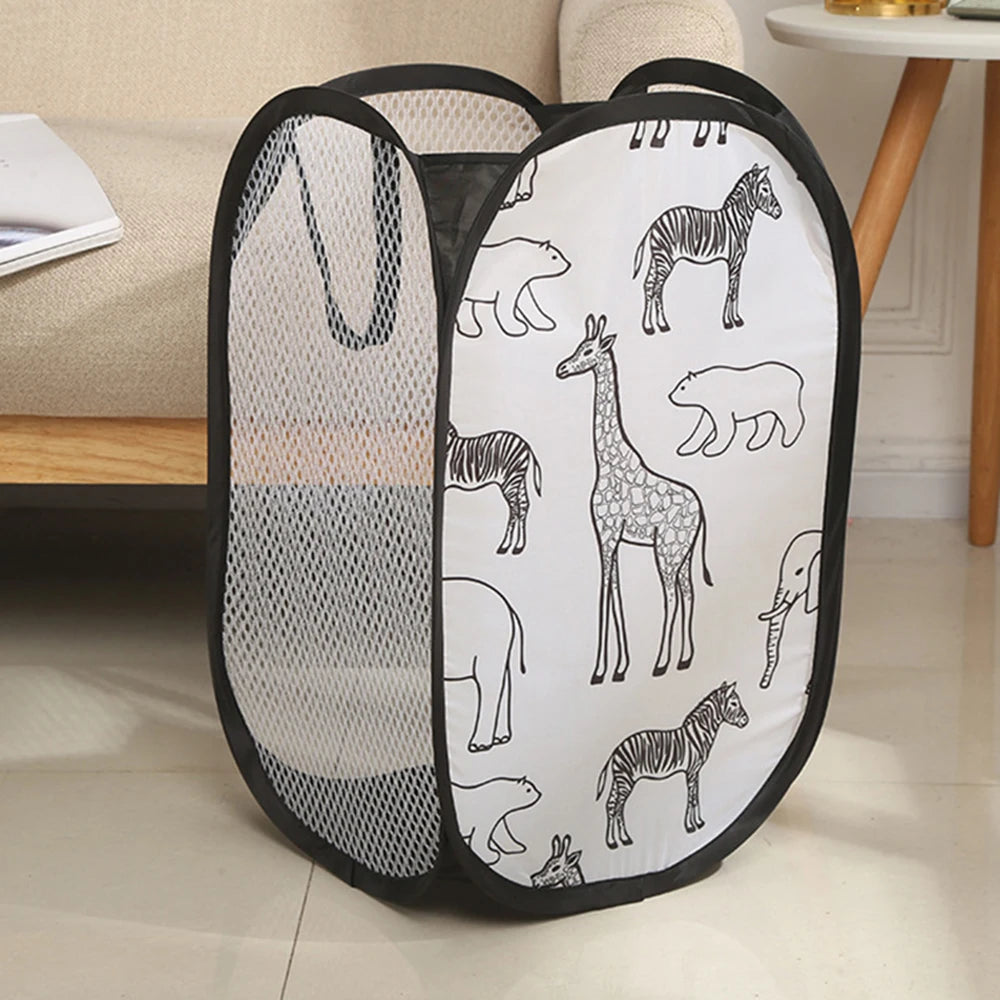 Cartoon Giraffe Laundry Basket Home Dirty Clothes Basket Miscellaneous Sorting and Storage Basket Bathroom Organizer Storage