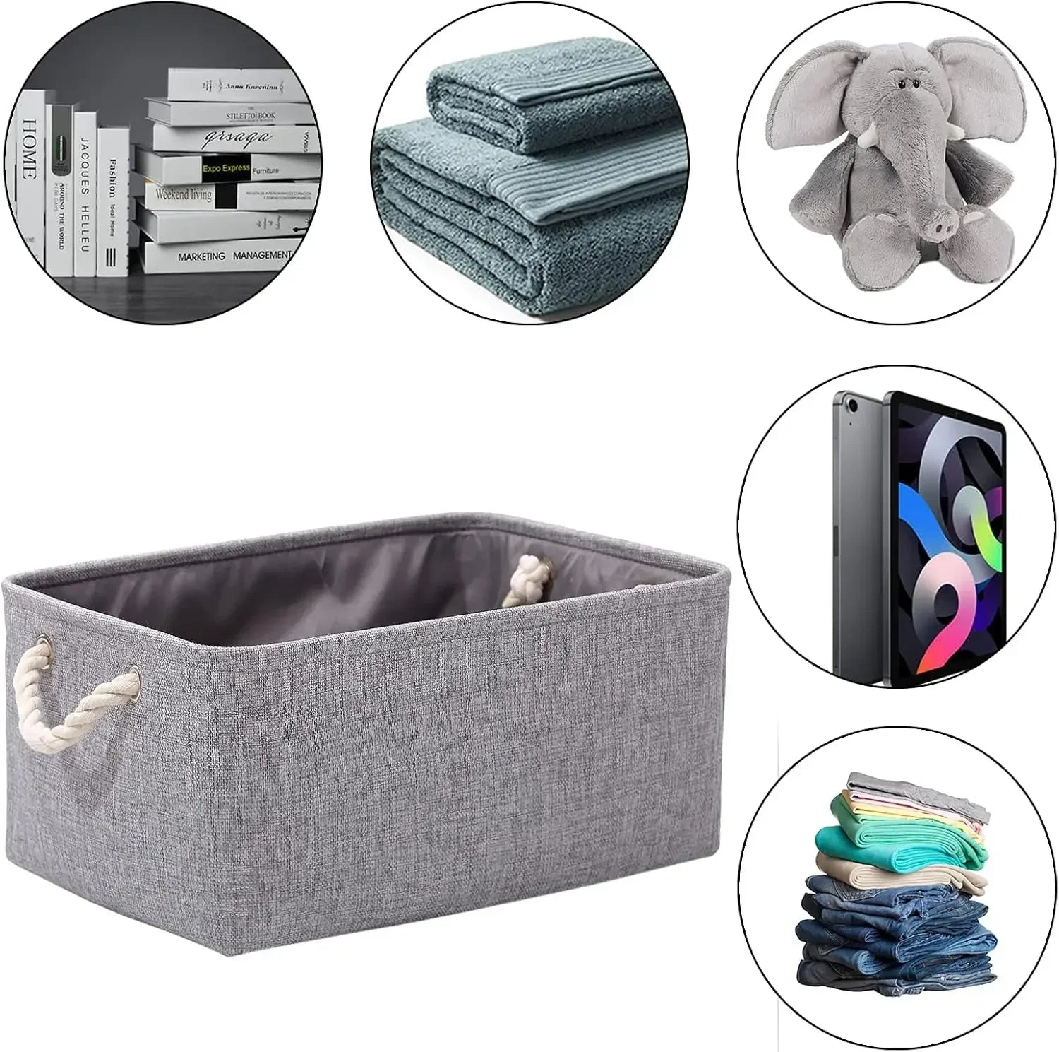 Sundries Storage Basket Cabinet Storage Box Laundry Basket for Toys Clothes Socks Book Organizer Multi-functional Storage Tool