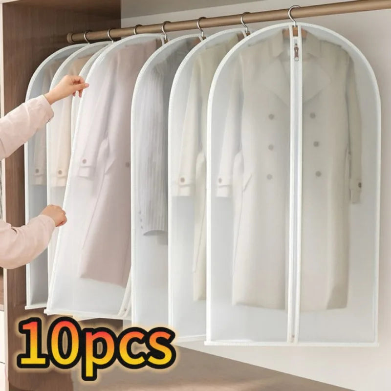 Washable Clothes Hanging Dust Cover Wedding Dress Cover Suit Coat Storage Bag Wardrobe Hanging Clothing Organizers