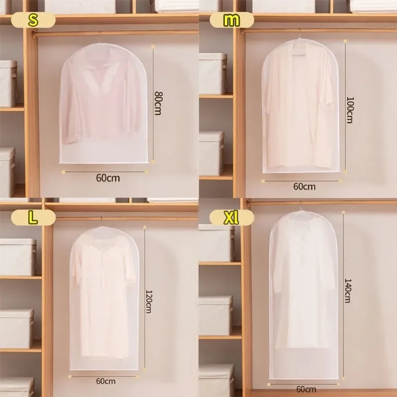 Garment Bag Clothing Dust Cover for Closet Storage Plastic Designer Garment Covers Household Coat Suit Cover Hanging Clothes Bag