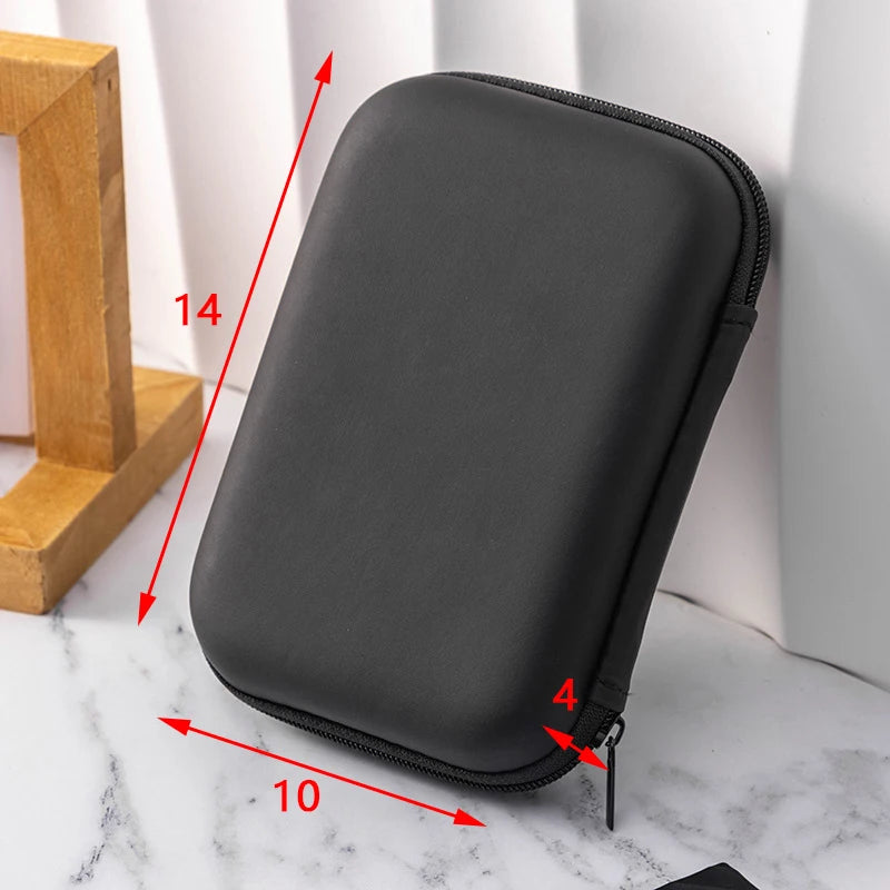 Portable Mini 3C Hard Shell Digital Gadgets Storage Bag Artificial Leather Earphone Charger Case Data Cable U Disk Organizer