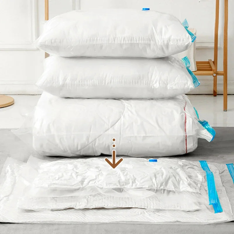 3/5PCS Vacuum Storage Bags For Clothes,Bedding,Space Saving Bags Storage Vacuum Seal Packet,Folding Compressed Organizer Bag