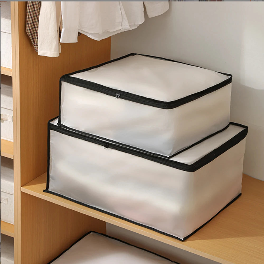 1-2Pcs Underbed Storage Bag Foldable Quilt Bag Wardrobe Clothes Storage Waterproof Dustproof Organizer Large Capacity StorageBag