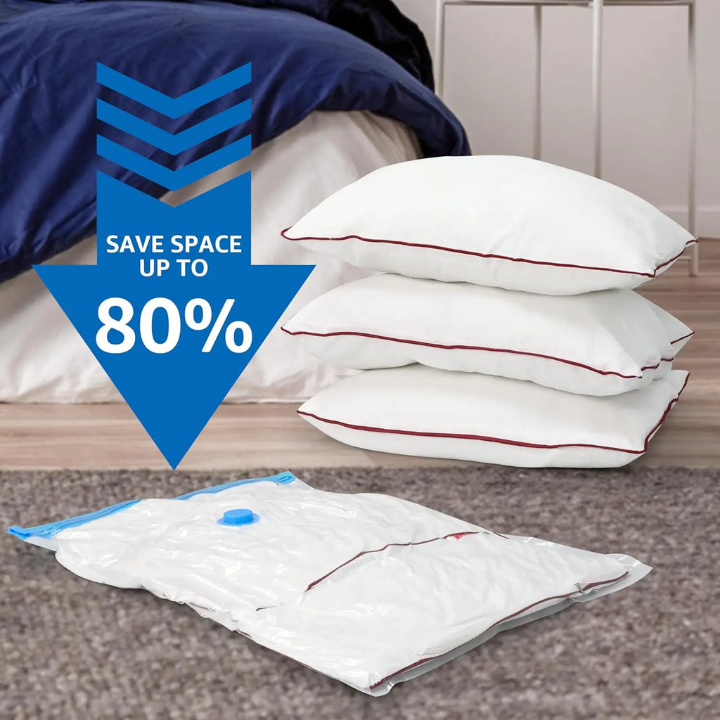 Vacuum Storage Bags With Valve Folding Compressed Space Saving Clothes Storage Big Size For Towel Cloth Blanket