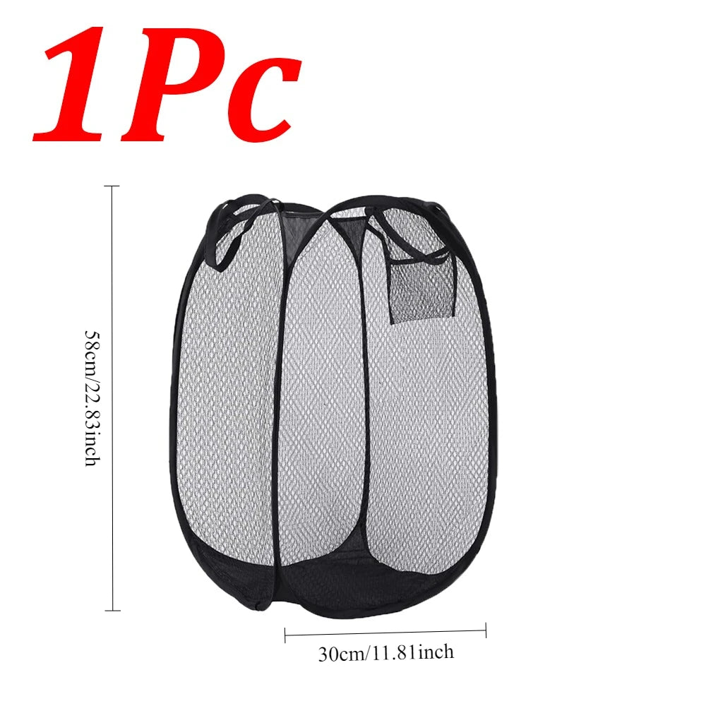 1-10Pcs Folding Laundry Basket Pop Up Hamper Portable Foldable Clothes Baskets Storage Pouch for Dorm, Bathroom & Travel Storage