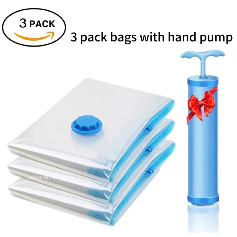 3/5PCS Vacuum Storage Bags For Clothes,Bedding,Space Saving Bags Storage Vacuum Seal Packet,Folding Compressed Organizer Bag