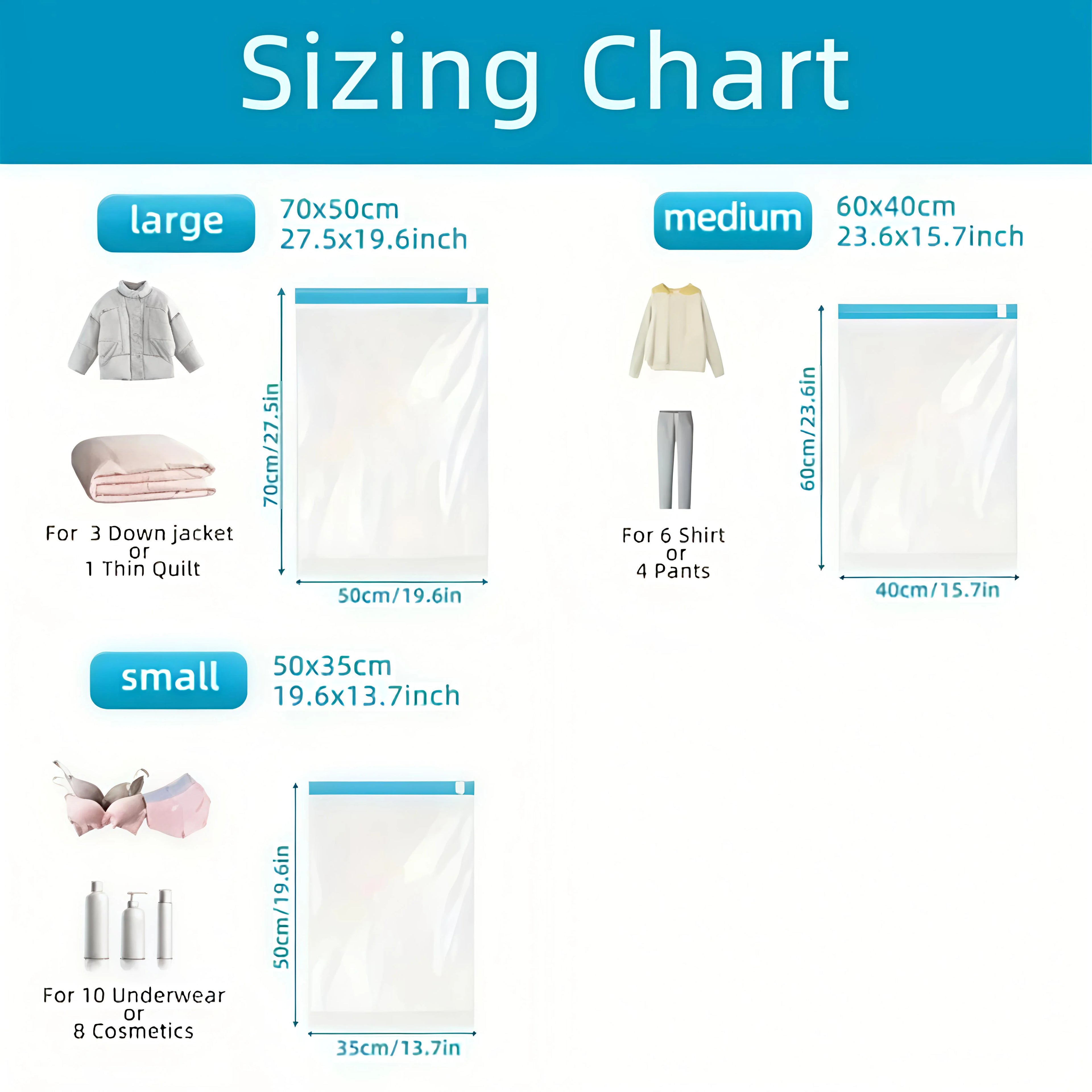 5 Pack Vacuum Compression Bags for Travel-Reusable Space Saving Storage No Pump Needed, Leak-Proof Organizer for Clothes&Luggage