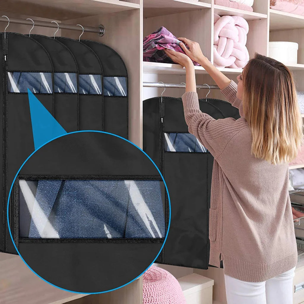Waterproof Clothes Dust Cover Coat Suit Dress Protector Hanging Garment Bags Home Closet Organizer Dustproof Clothing Covers