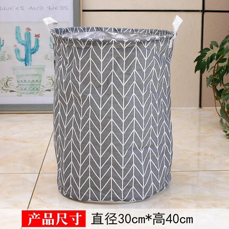 Foldable Storage Basket Round Bucket Dirty Clothes Basket Laundry Children's Toys Storage Basket