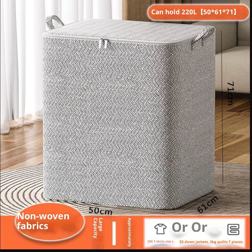 NEW 220L Big Size Clothes Storage Box With Cover Large Laundry Basket Organizer Bag For Baby Foldable