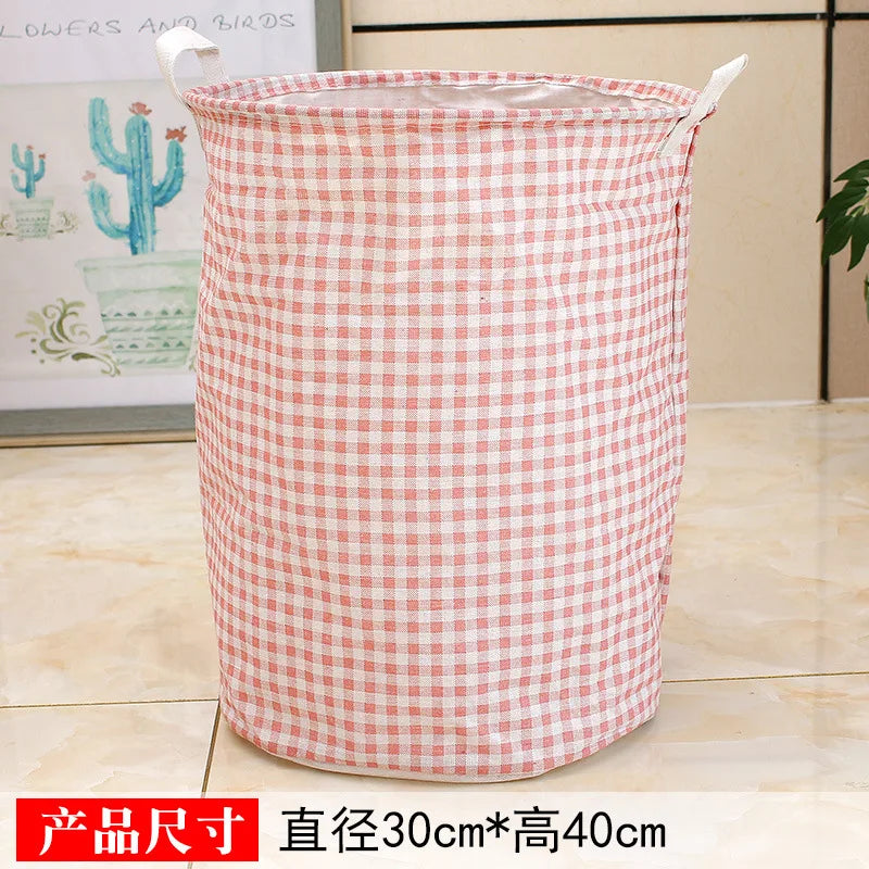 Foldable Storage Basket Round Bucket Dirty Clothes Basket Laundry Children's Toys Storage Basket