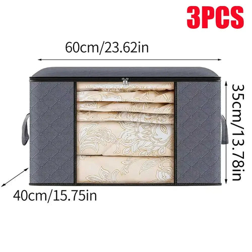 1/3pc Large Capacity Clothes Storage Bag Foldable Blanket Storage Bags Storage Containers for Organizing Bedroom Closet Clothing