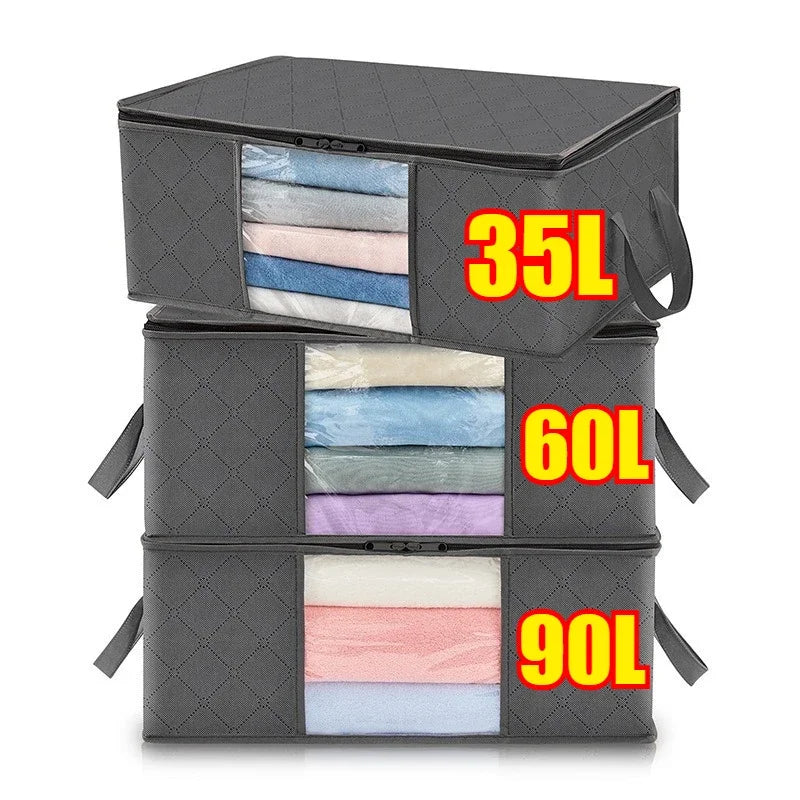 Wardrobe Closet Clothes Organizers Clothing Storage Boxes Bag Storages Blanket Storage Foldable Storages Bin Bedding Storage