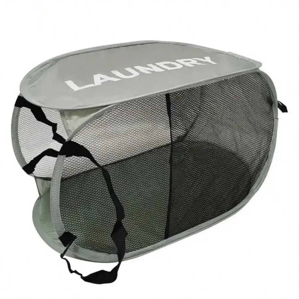 Dirty Clothes Storage Box Portable Mesh Laundry Dorm Travel Laundry Baskets Breathable Collapsible Space-Saving Laundry Hamper