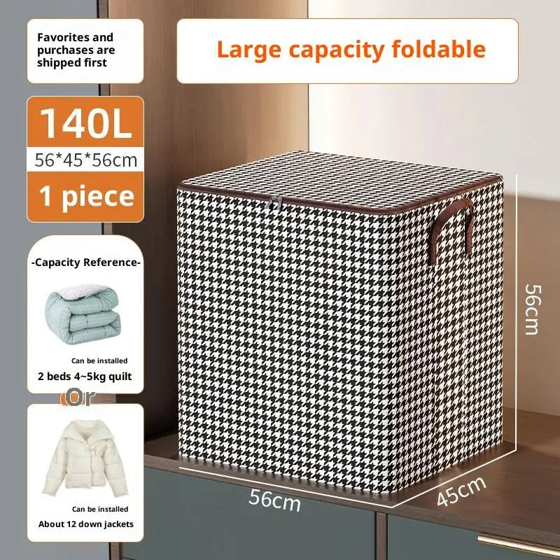 NEW 220L Big Size Clothes Storage Box With Cover Large Laundry Basket Organizer Bag For Baby Foldable